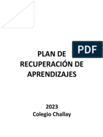 2023 Plan de Recuperación de Aprendizajes