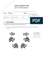 Evaluación Diagnóstica Matemáticas Primero Básico 2021