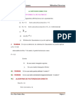 Sistema de Ecuaciones Métodos Directos