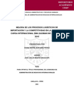 Mejora de Los Procesos Logísticos de Importación Y La Competitividad en La Agencia de Carga Internacional Ema Saximan Inc. Perú S.A.C. 2019