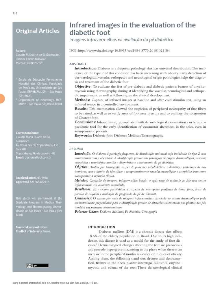 v10 Infrared Images in The Evaluation of The Diabetic Foot | PDF | Foot ...