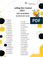 Spelling Bee Contest 2023: List of Words