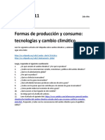 Actividad 11. Tecnología y Sociedad. Formas de Producción y Consumo, Tecnologías y Cambio Climático