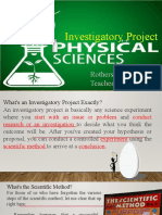 Investigatory Project: Rotherson A. Ortega Teacher III