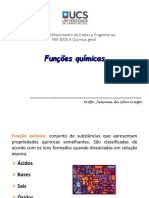 Funções Químicas: Área Do Conhecimento de Exatas e Engenharias FBX 4006 A Química Geral