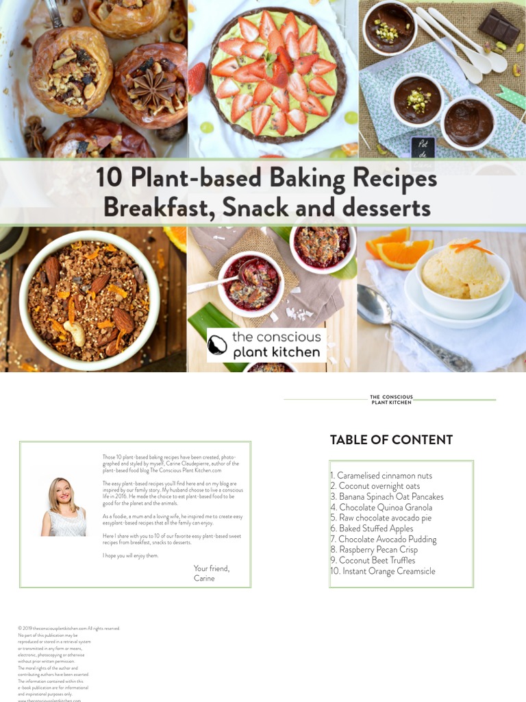 10 Plant Based Baking Recipes PDF Pancake Chocolate