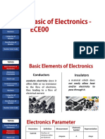 Topics: Basic Elements of Electronics Electronics Parameters Ohm's Law