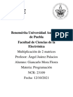 Benemérita Universidad Autónoma de Puebla Facultad de Ciencias de La Electrónica