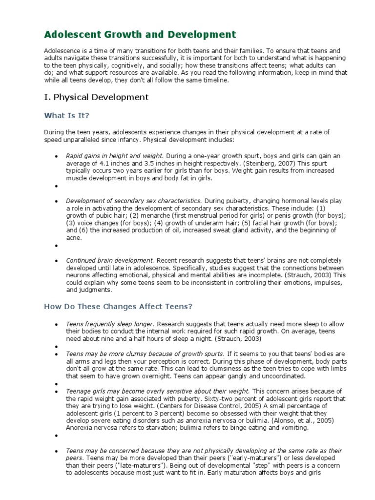 Adolescent Growth And Development Pdf Adolescence Bulimia Nervosa