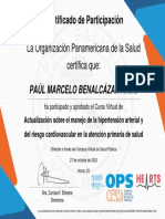 Actualización Sobre El Manejo de La Hipertensión Arterial y Del Riesgo Cardiovascular en La Atención Primaria de Salud-Certificado Del Curso 2510755