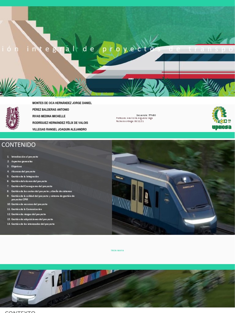 Gestión Integral de Proyectos de Transporte | PDF | Tren | Economias