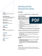 Keithellakpam Dhanapan Singh: Profile
