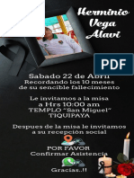 Invitación Misa Herminio Vega