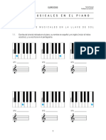 Notas Musicales en El Piano Ejercicios