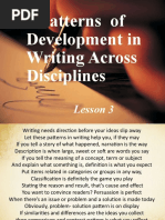 Patterns of Development in Writing Across Disciplines: Lesson 3