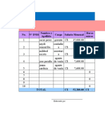 Planilla de Pago Correspondiente Al Mes de Junio Del Año 2022