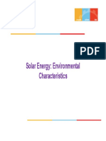 Solar Energy Environmental Characteristics