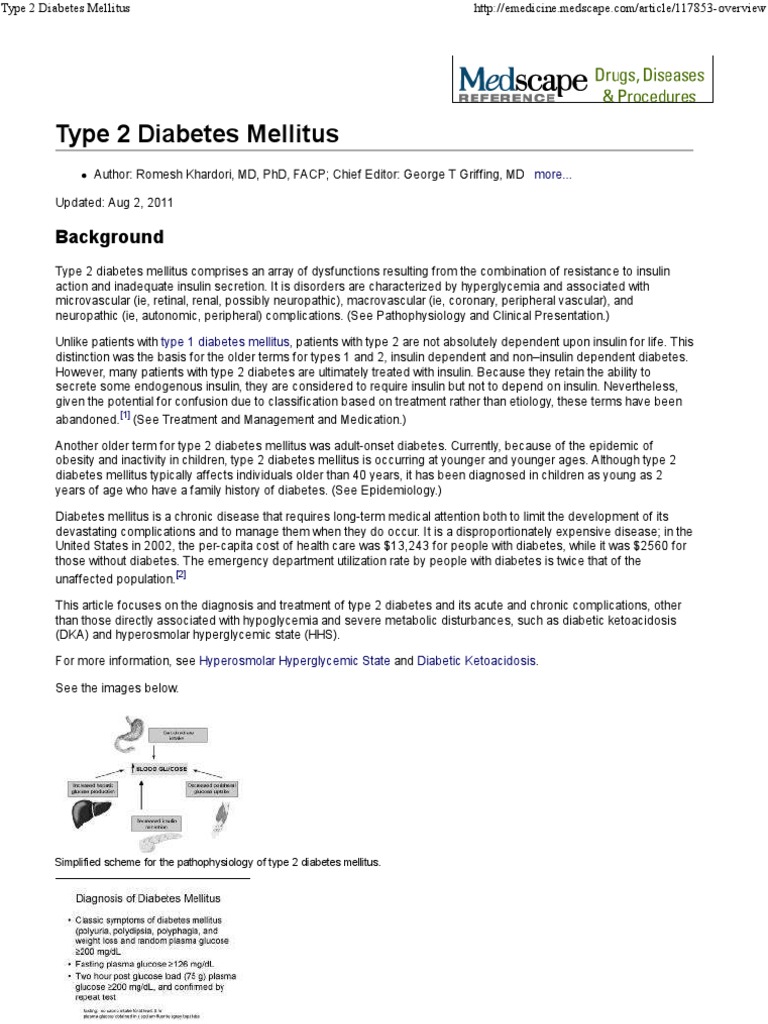 Overview of Type 2 Diabetes Mellitus | PDF | Diabetes Mellitus Type 2 ...