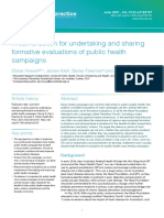 A Call To Action For Undertaking and Sharing Formative Evaluations of Public Health Campaigns