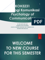 KOH3231 Psikologi Komunikasi: Psychology of Communication