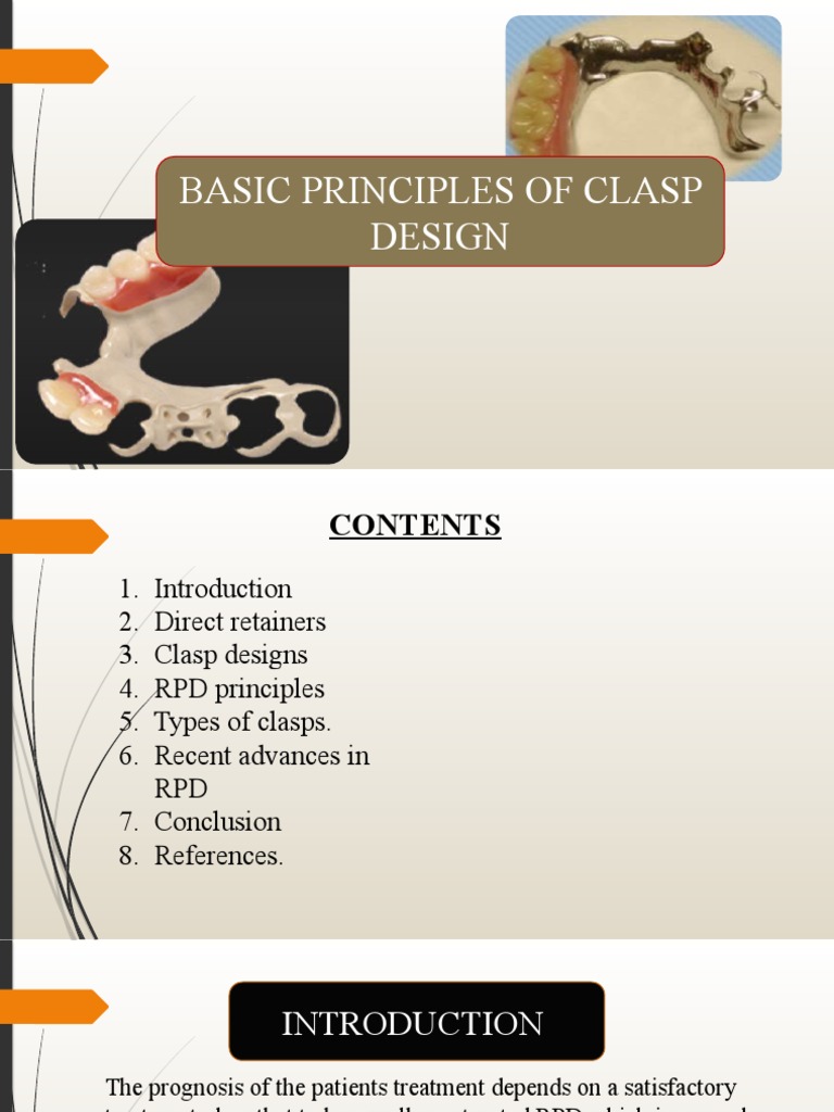 Clasp Design Principles for RPDs | PDF | Dental Implant | Dentistry ...