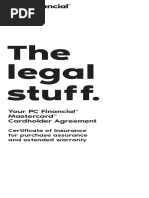 The Legal Stuff.: Your PC Financial Mastercard Cardholder Agreement