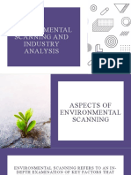 Environmental Scanning and Industry Analysis