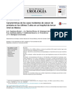 Características de Los Casos Incidentes de Cáncer de Próstata en Los Últimos 5 A Nos en Un Hospital de Tercer Nivel en México