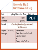 H1 Economics (8843) JC2 Mid Year Common Test 2023: Date 24 May, Wednesday (Term 2, Week 10) Time / Duration Format