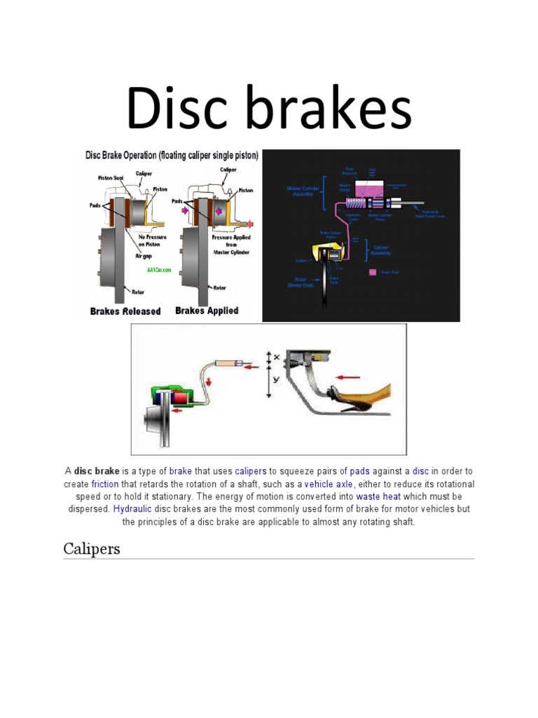 Disc Brakes PDF Mechanical Engineering Transportation Engineering