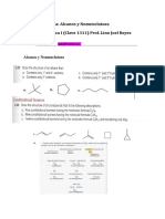 Examen de Tema: Alcanos y Nomenclatura Química Orgánica I (Clave 1311) Prof. Lino Joel Reyes Trejo