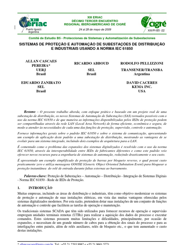 Automação de Subestações com IEC 61850 | PDF | Modelo cliente ...
