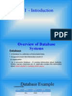 DBMS Intro - Overview of Database Systems