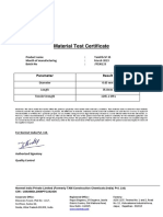 Material Test Certificate: Parameter Result