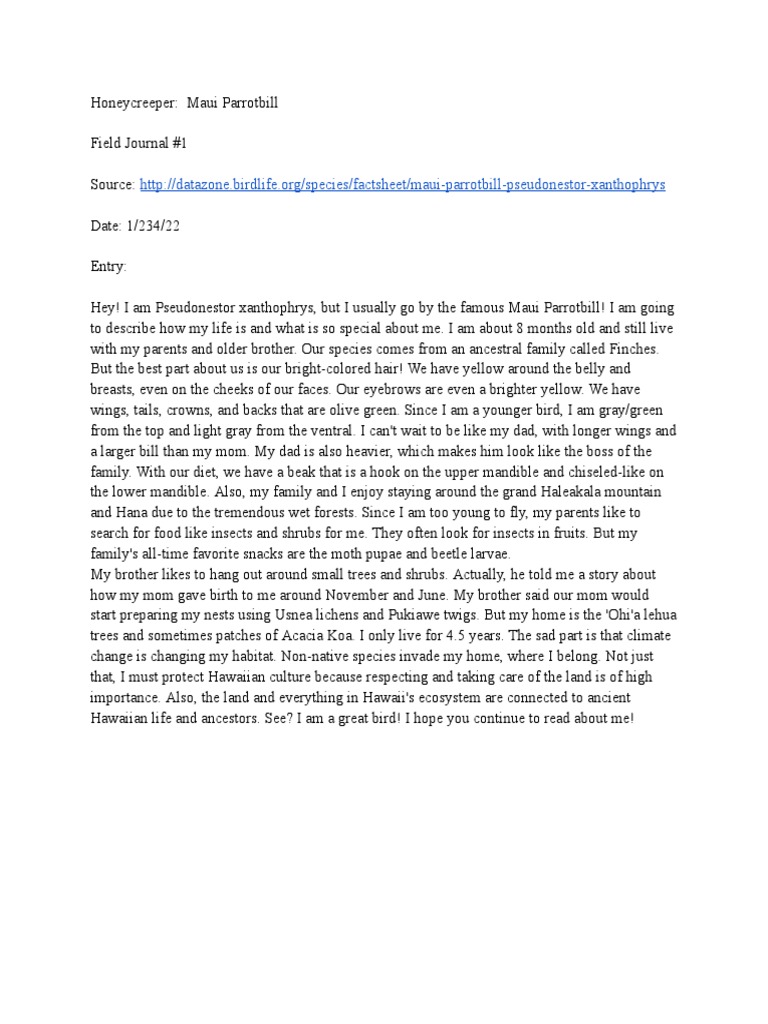 nea portillo field journal entry form students PDF