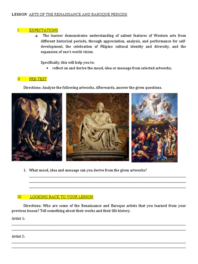 Renaissance and Baroque Art Overview | PDF | Baroque | Renaissance