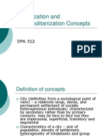 Urbanization and Metropolitanization Concepts DPA 312