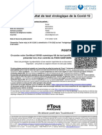 Fiche de Résultat de Test Virologique de La Covid-19: Positif