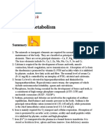 Mineral Metabolism Chapter Summary