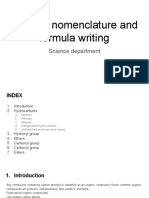 4ºESO-Organic Nomenclature and Formula Writing