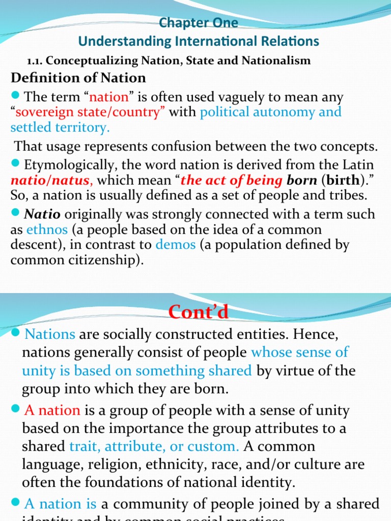 Defining Nation, State, and Nationalism | PDF | Sovereign State | Nation