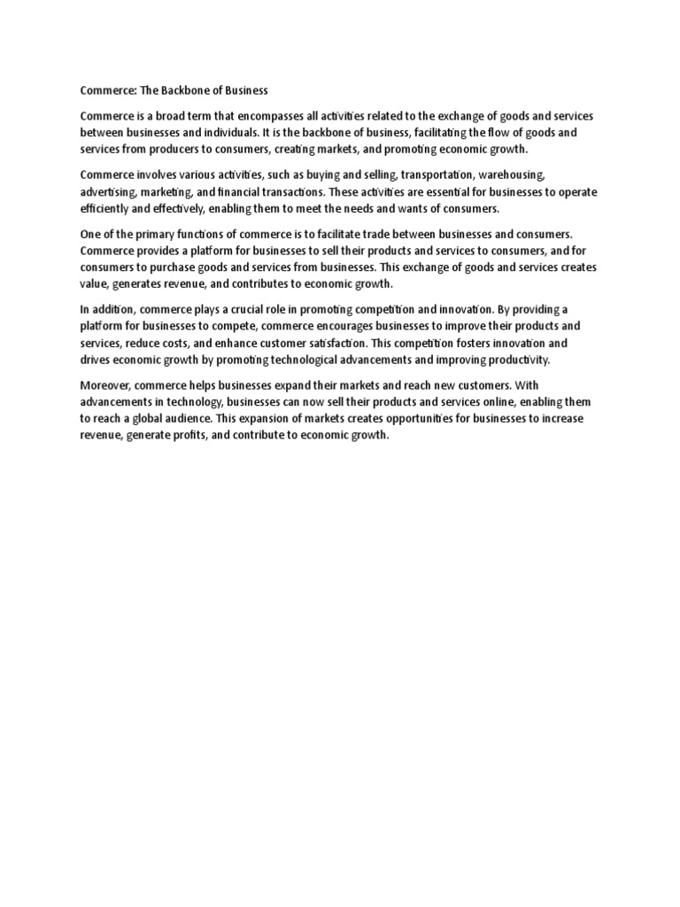 The Role of Commerce in Business Growth | PDF | Politics