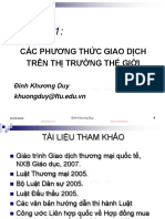 Chương 1:: Các Phƣơng Thức Giao Dịch Trên Thị Trƣờng Thế Giới