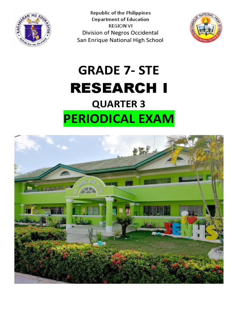 Grade 7 Research Exam Quarter 3 | PDF | Data | Experiment