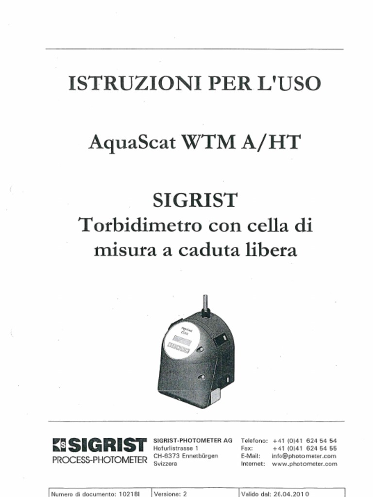 Sigrst WTM A-Ht Italiano | PDF