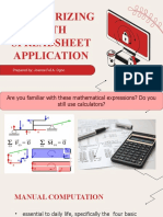 Familiarizing With Spreadsheet Application: Prepared By: Joanne Fel A. Ogoc