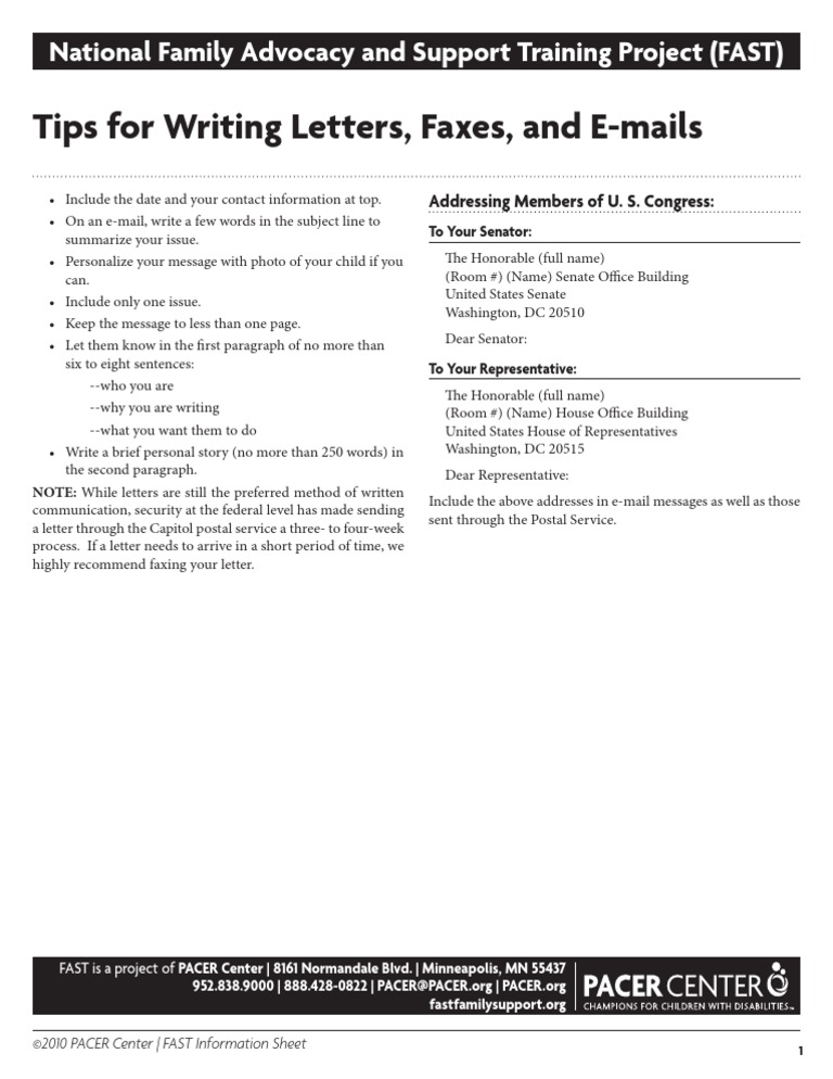 FAST Tips For Letters - Emails - Faxes | PDF