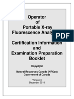 Operator of Portable X-Ray Fluorescence Analyzers Certification Information and Examination Preparation Booklet
