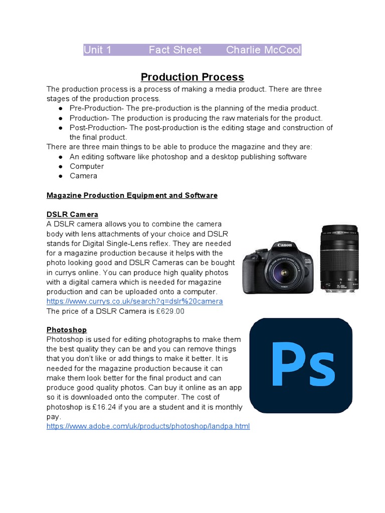 Production Process PDF Page Layout Copy Editing