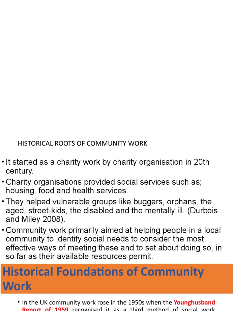 Historical Roots of Community Work | PDF | Social Work | Community